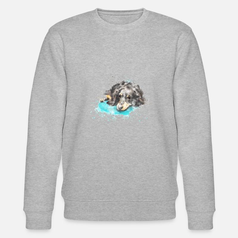 Hund liegt - Stanley/Stella Unisex Bio-Sweatshirt CHANGER - Grau meliert