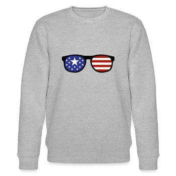 Etats-Unis Amérique Stars and Strips Patriotique - Sweat bio CHANGER Stanley/Stella Unisexe - gris chiné - Devant - Nik (191cm) & Marisol (170cm)