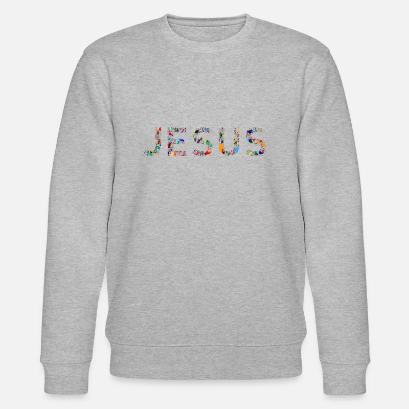 Jesus - Stanley/Stella Unisex Bio-Sweatshirt CHANGER  - Grau meliert