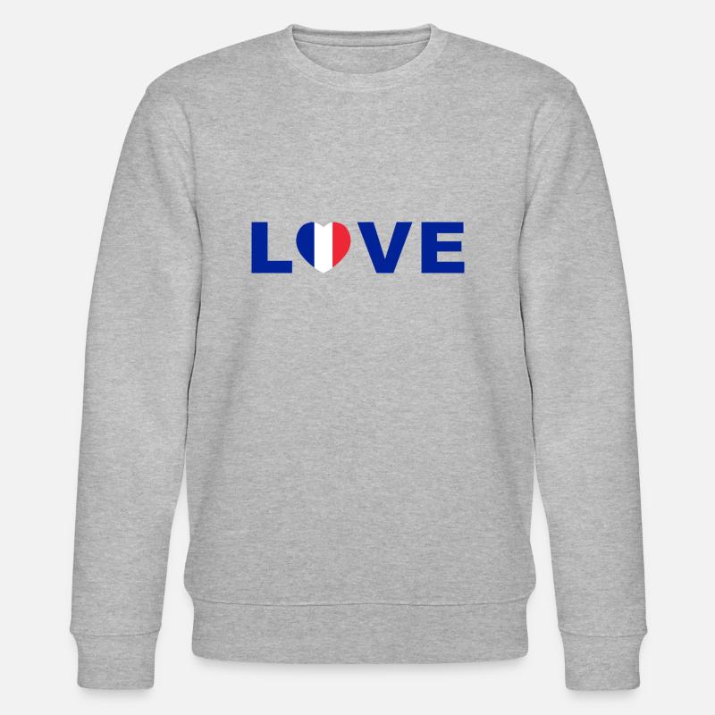 Liebe Frankreich Herz Design - Stanley/Stella Unisex Bio-Sweatshirt CHANGER  - Grau meliert