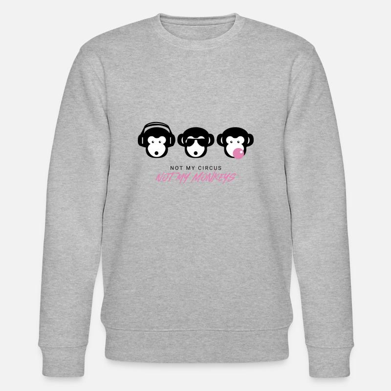 Muniax Monkeys Pink - Stanley/Stella Unisex Bio-Sweatshirt CHANGER - Grau meliert