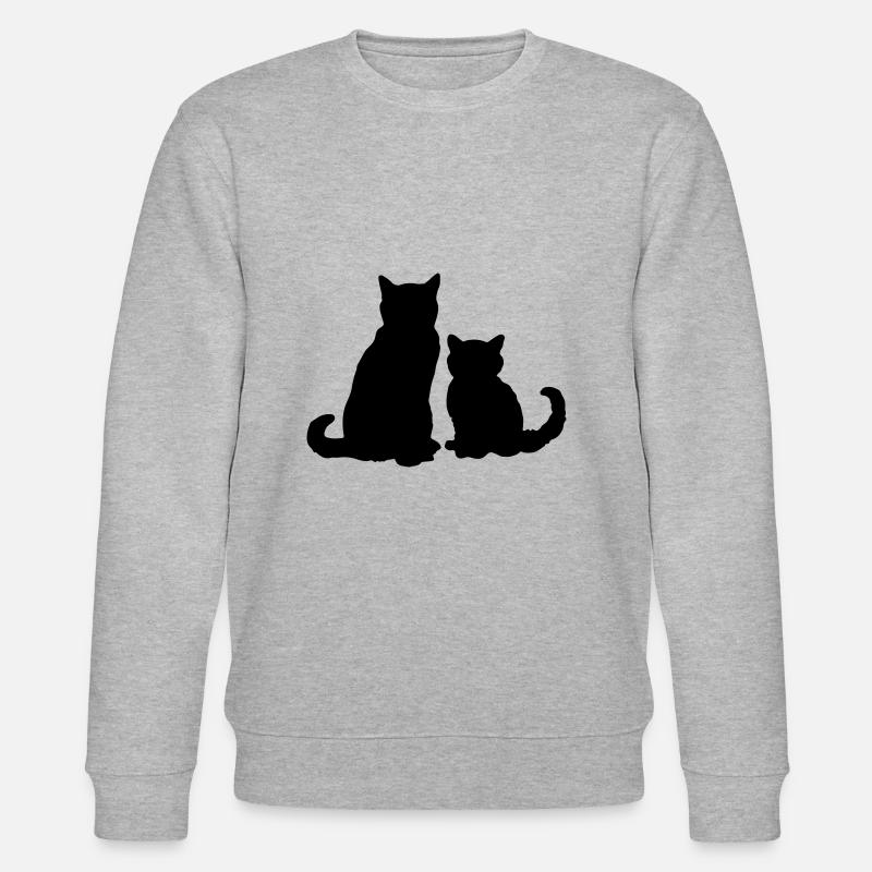 Zwei Katzen two cats - Stanley/Stella Unisex Bio-Sweatshirt CHANGER  - Grau meliert