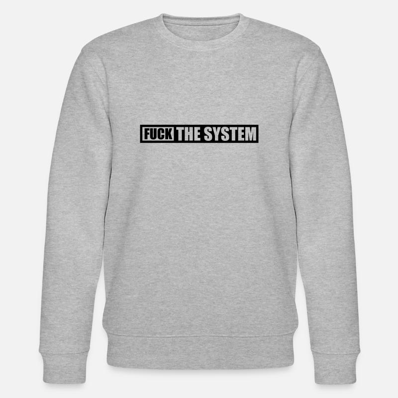 Logo fuck the system - Stanley/Stella Unisex Bio-Sweatshirt CHANGER  - Grau meliert