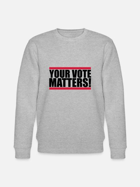 your vote matters quote - Stanley/Stella CHANGER Unisex Organic Sweatshirt - heather grey