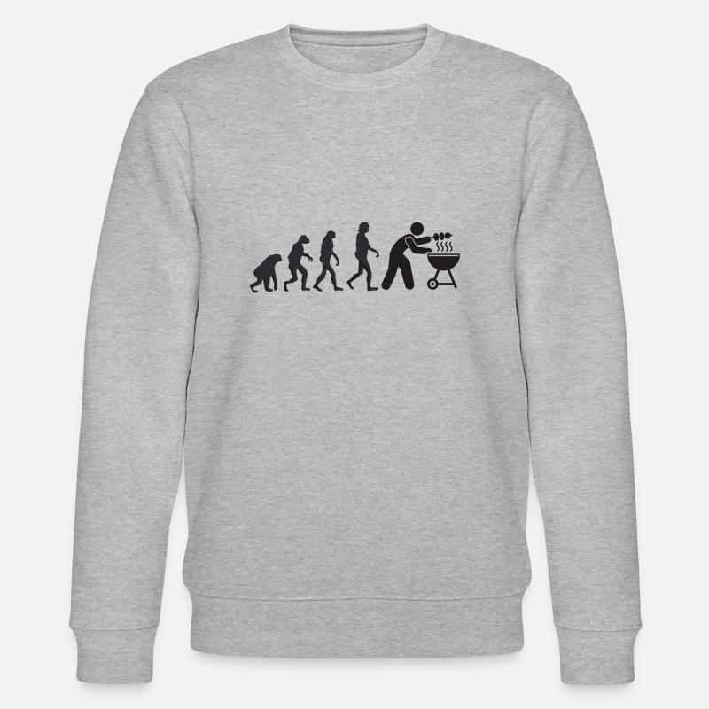 Barbecue - Human evolution - Stanley/Stella CHANGER Unisex Organic Sweatshirt - heather grey