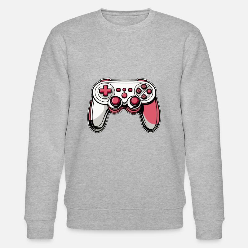 Controller Rosa Rot Illustration - Stanley/Stella Unisex Bio-Sweatshirt CHANGER  - Grau meliert