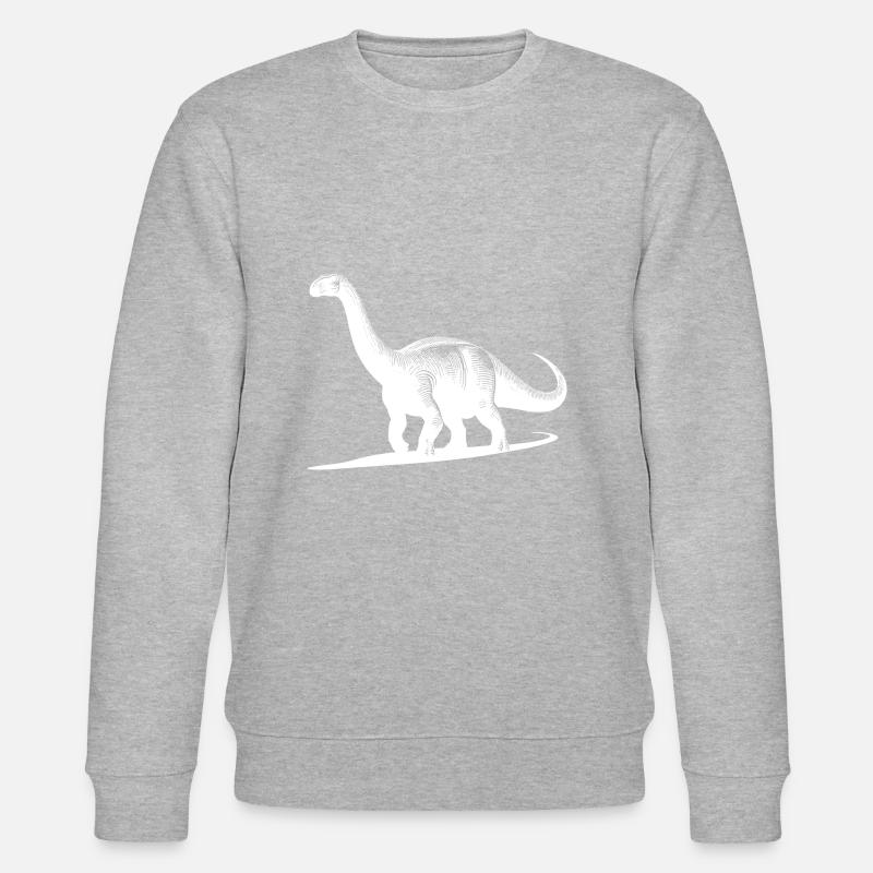 Giant Dino Brachiosaurus Dinosaur - Stanley/Stella CHANGER Unisex Organic Sweatshirt - heather grey