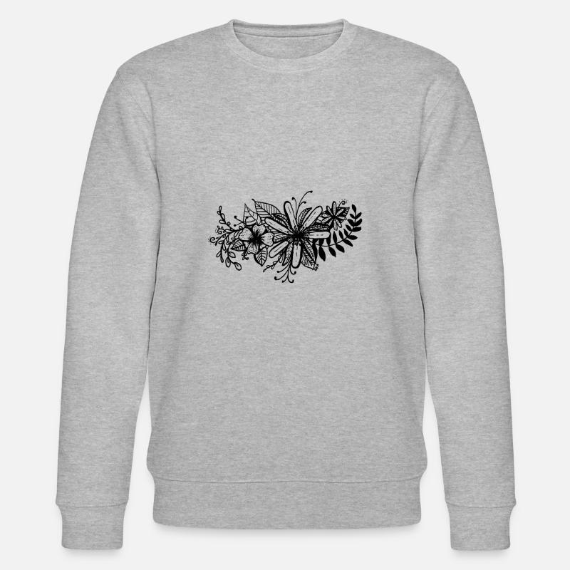 Schwarze Blume Artwork - Stanley/Stella Unisex Bio-Sweatshirt CHANGER  - Grau meliert