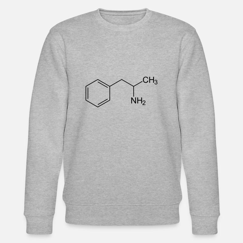 Amphetamine drug structural formula - Stanley/Stella CHANGER Unisex Organic Sweatshirt - heather grey