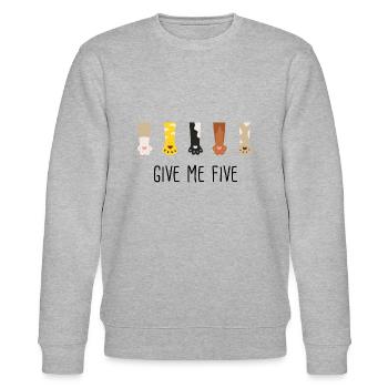give me five - Stanley/Stella Unisex Bio-Sweatshirt CHANGER  - Grau meliert - Vorne - Nik (191cm) & Marisol (170cm)