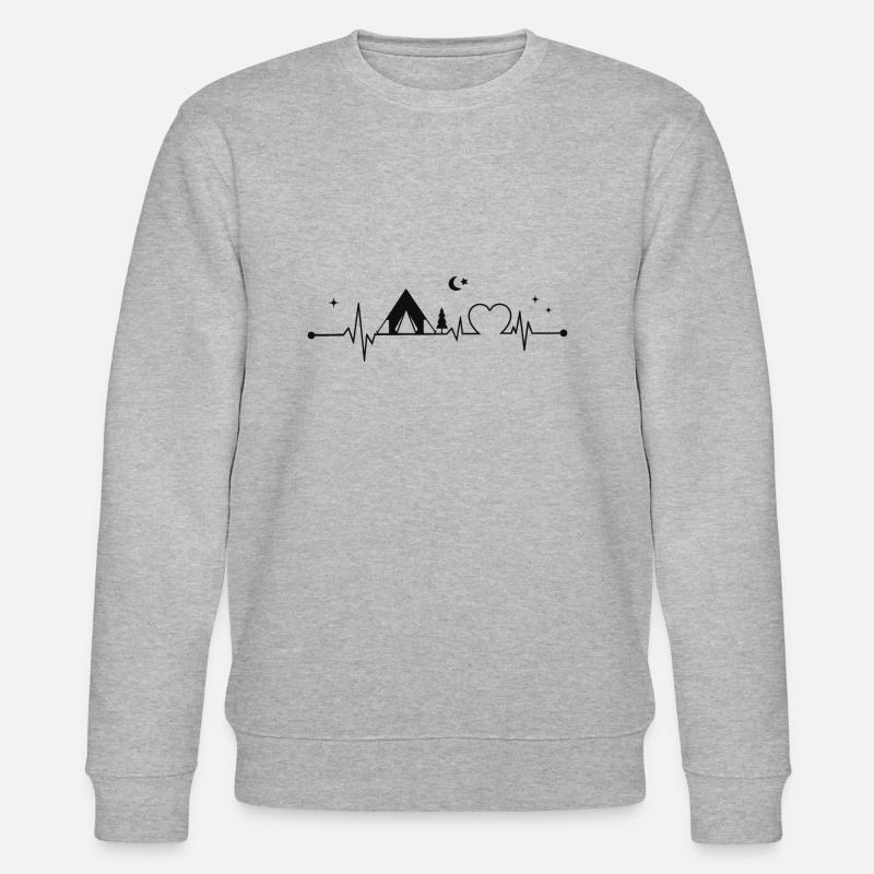 Camping Herzschlag - Stanley/Stella Unisex Bio-Sweatshirt CHANGER  - Grau meliert