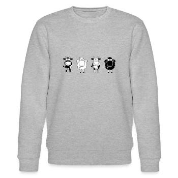 Kühe und Schafe in schwarz weiß - Stanley/Stella Unisex Bio-Sweatshirt CHANGER  - Grau meliert - Vorne - Nik (191cm) & Marisol (170cm)