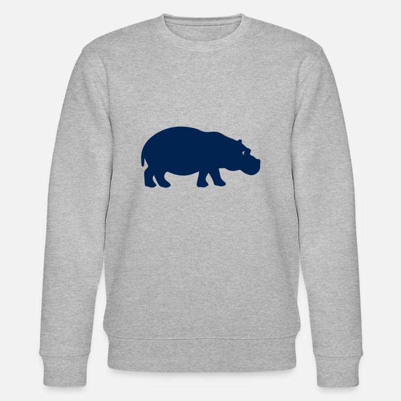 nilpferd silhouette - Stanley/Stella Unisex Bio-Sweatshirt CHANGER - Grau meliert