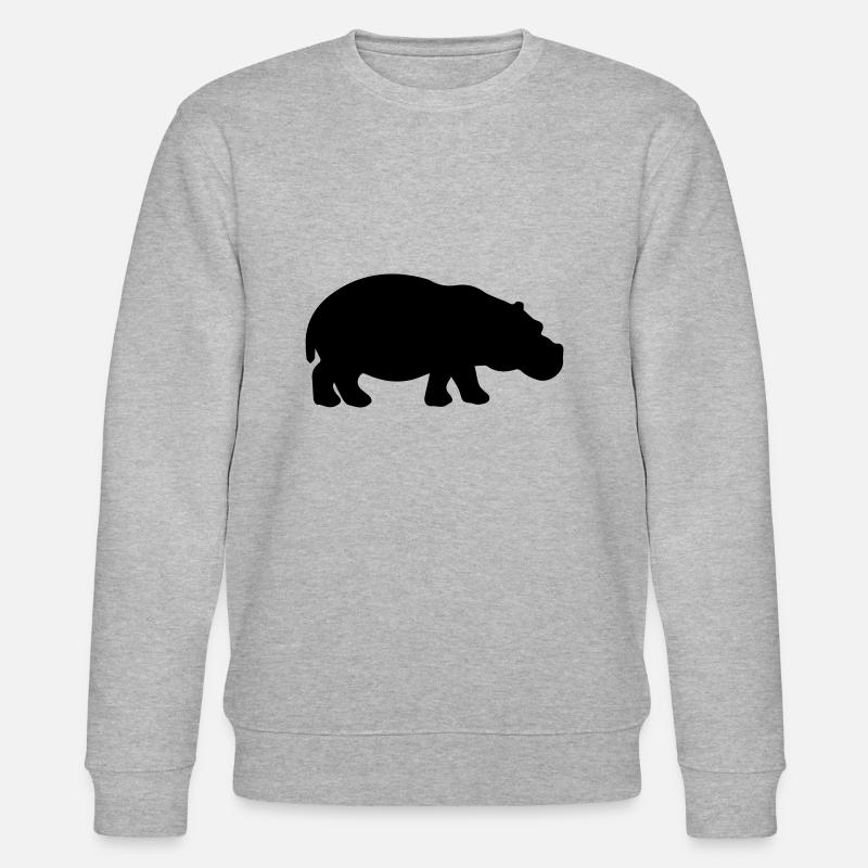 nilpferd silhouette - Stanley/Stella Unisex Bio-Sweatshirt CHANGER  - Grau meliert