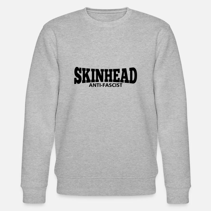 Skinhead - Antifascist - Stanley/Stella Unisex Bio-Sweatshirt CHANGER  - Grau meliert