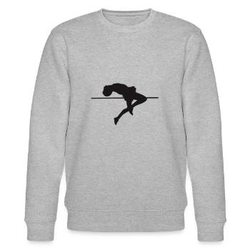 Hochsprung Leichtathletik - Stanley/Stella Unisex Bio-Sweatshirt CHANGER  - Grau meliert - Vorne - Nik (191cm) & Marisol (170cm)