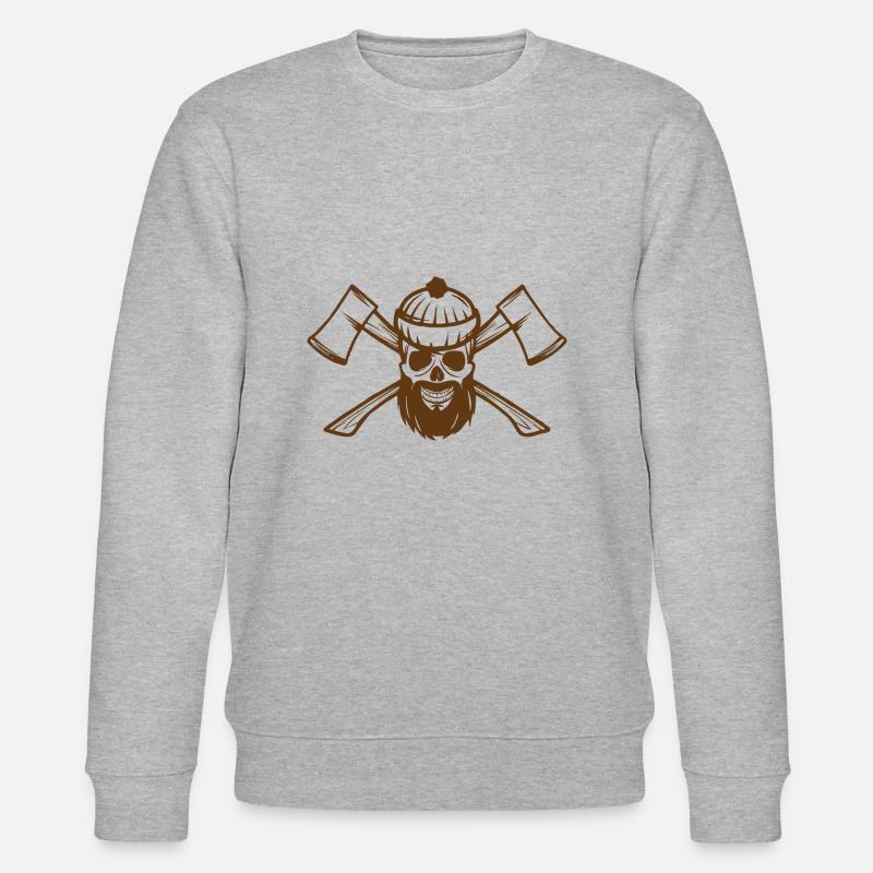 Bûcheron / Hache / crâne / bonnet - Sweat bio CHANGER Stanley/Stella Unisexe - gris chiné