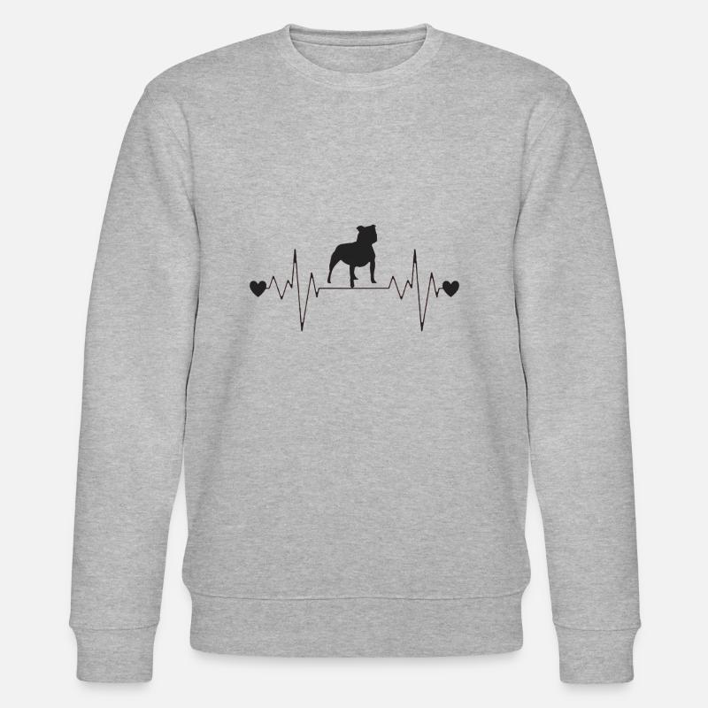 Pitbull, Heartbeat - Stanley/Stella Unisex Bio-Sweatshirt CHANGER  - Grau meliert