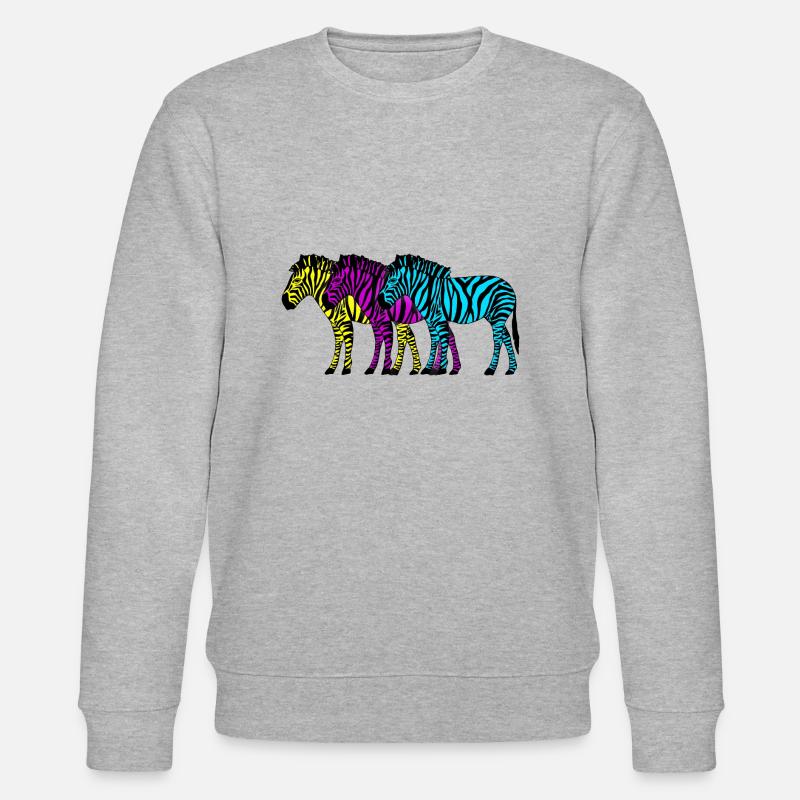 Zebras - Stanley/Stella Unisex Bio-Sweatshirt CHANGER - Grau meliert