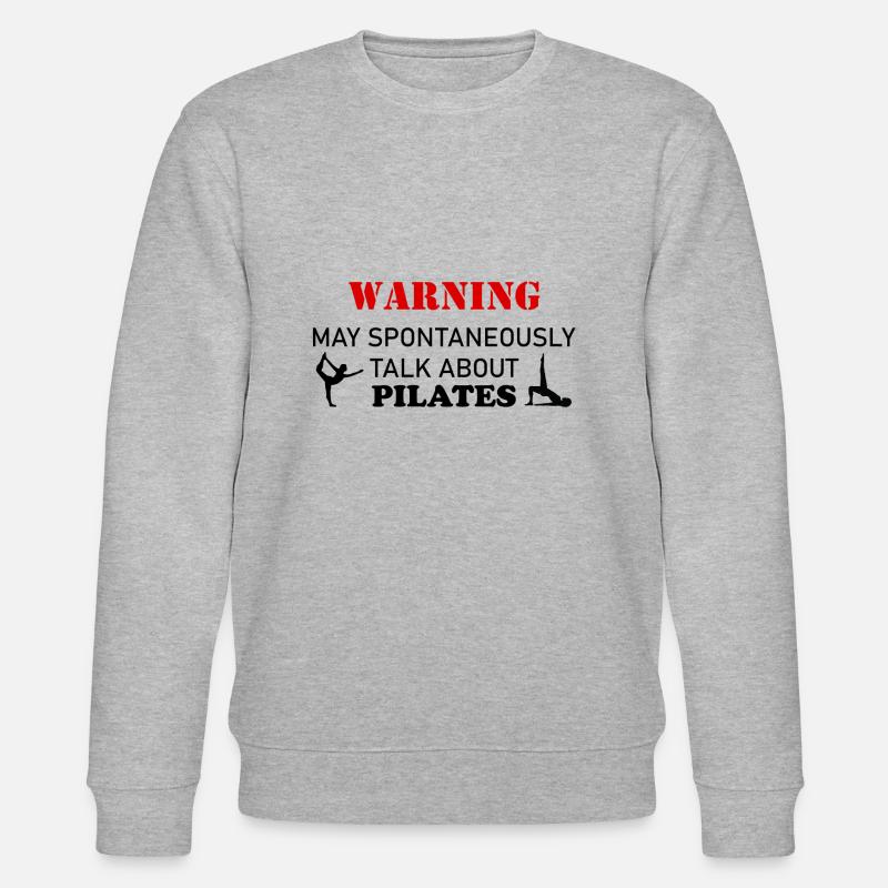 Warnung: Fangen Sie spontan an, über Pilates zu sprechen - Stanley/Stella Unisex Bio-Sweatshirt CHANGER  - Grau meliert