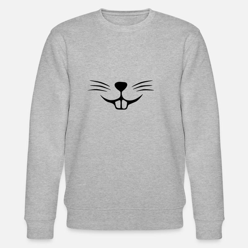 Hasengesicht. Hasennase. Hasenzähne - Stanley/Stella Unisex Bio-Sweatshirt CHANGER  - Grau meliert