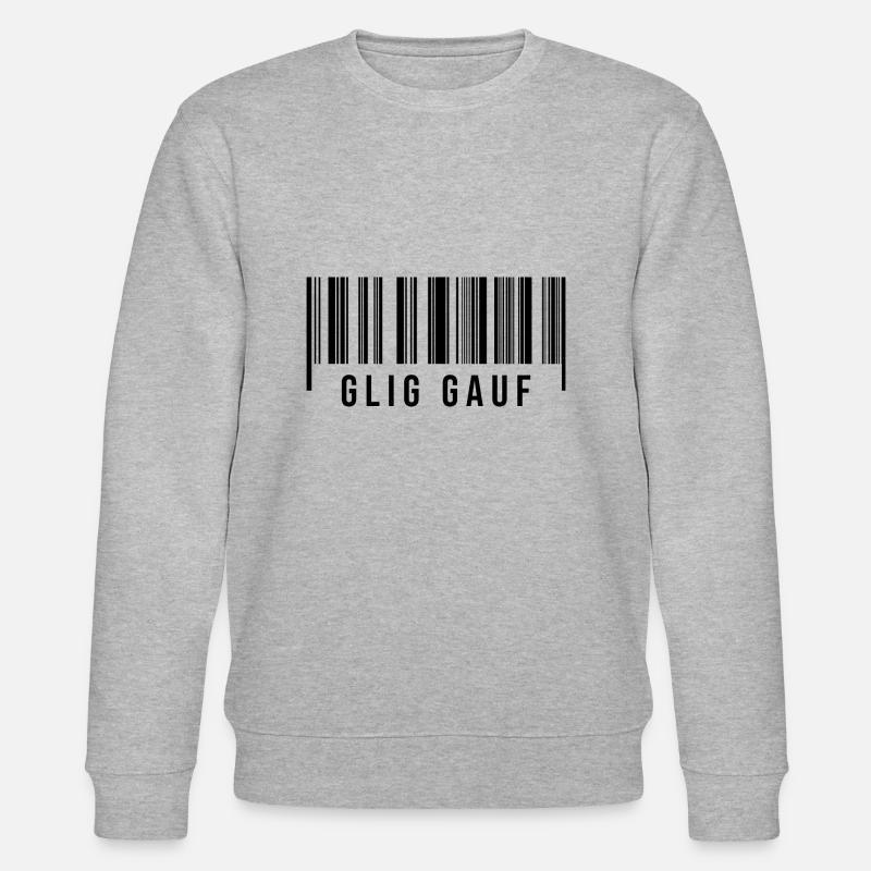 Erzgebirge Strichcode Glück auf - Stanley/Stella Unisex Bio-Sweatshirt CHANGER  - Grau meliert