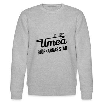 Umeå, Stadt der Birken - Stanley/Stella Unisex Bio-Sweatshirt CHANGER  - Grau meliert - Vorne - Nik (191cm) & Marisol (170cm)