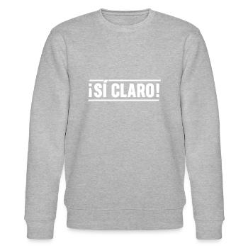 SÍ CLARO - Stanley/Stella Unisex Bio-Sweatshirt CHANGER  - Grau meliert - Vorne - Nik (191cm) & Marisol (170cm)