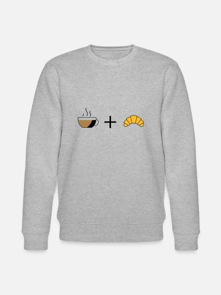 Coffee and croissant - Stanley/Stella CHANGER Unisex Organic Sweatshirt - heather grey