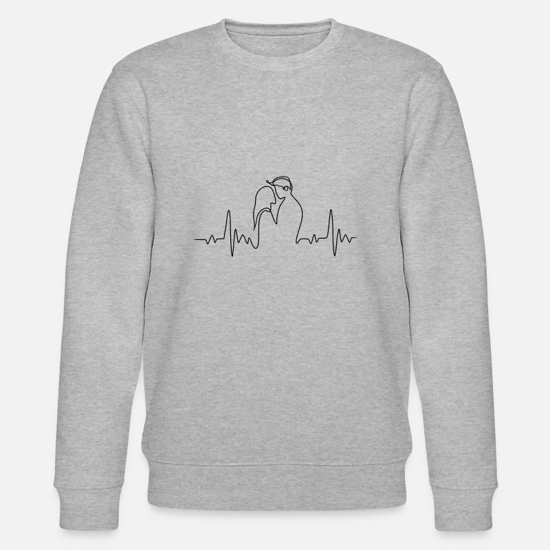 Herzschlag Liebe - Stanley/Stella Unisex Bio-Sweatshirt CHANGER  - Grau meliert
