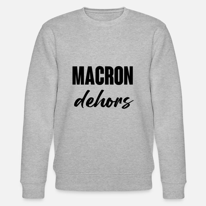 Macron dehors - Sweat bio CHANGER Stanley/Stella Unisexe - gris chiné