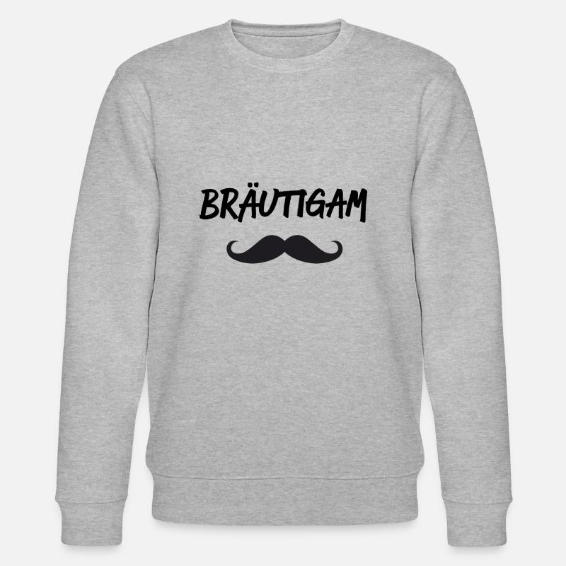 Bräutigam Crew Moustaches - Stanley/Stella Unisex Bio-Sweatshirt CHANGER  - Grau meliert