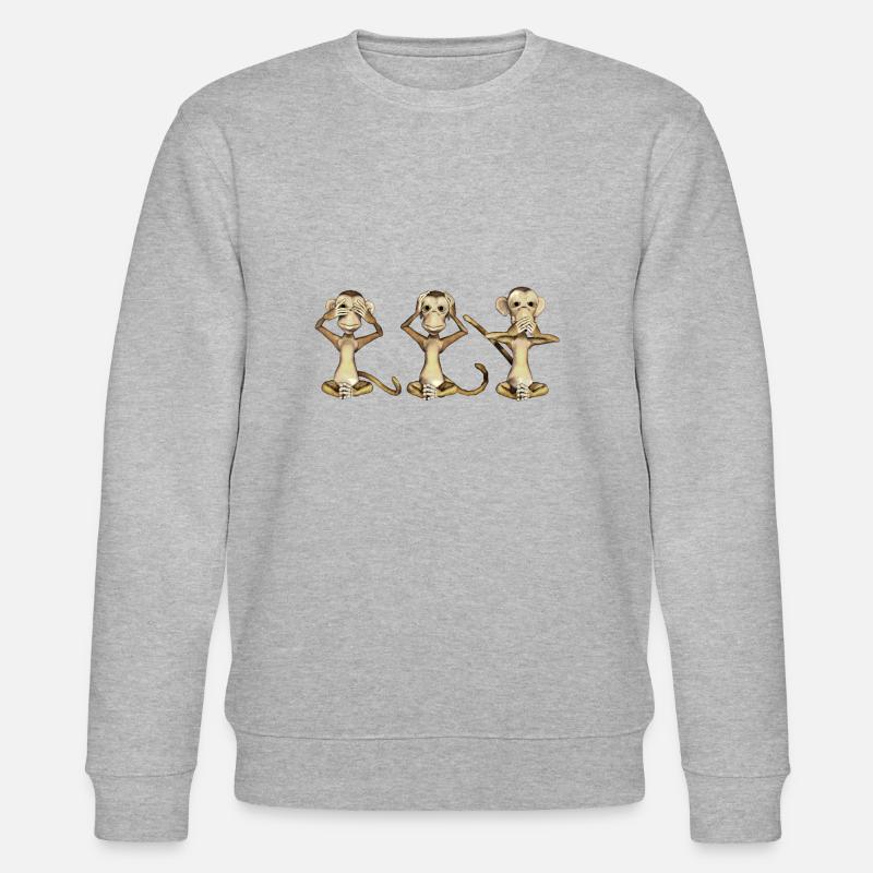 Die drei Affen - Stanley/Stella Unisex Bio-Sweatshirt CHANGER  - Grau meliert