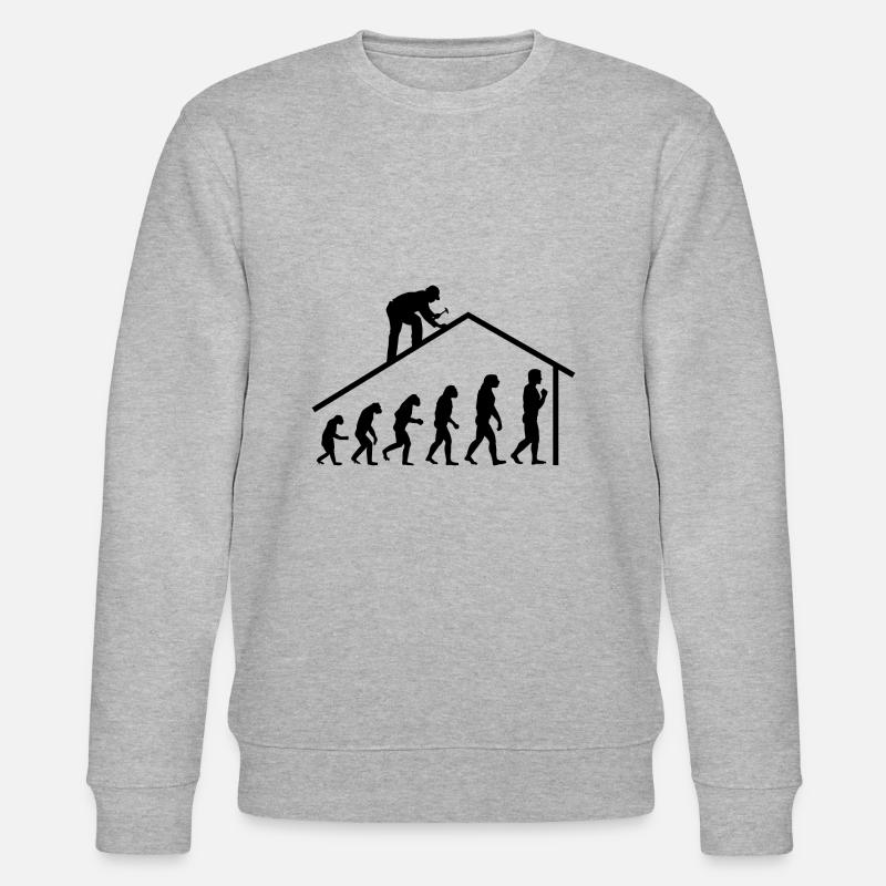 Man Carpenter Craftsman Gift Tool - Stanley/Stella CHANGER Unisex Organic Sweatshirt - heather grey