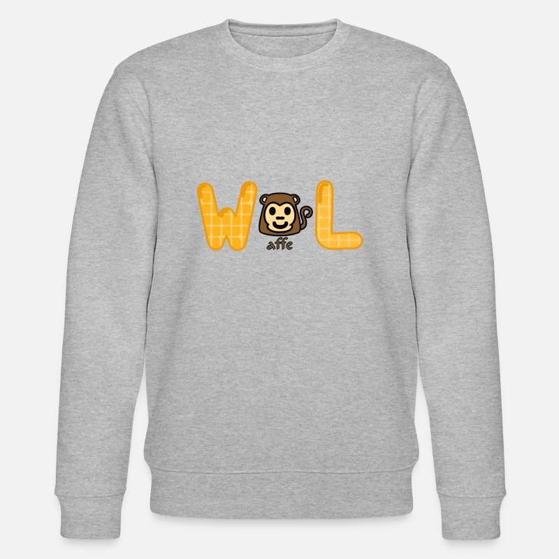 Waffel - Affe - Wortspiel - Stanley/Stella Unisex Bio-Sweatshirt CHANGER  - Grau meliert