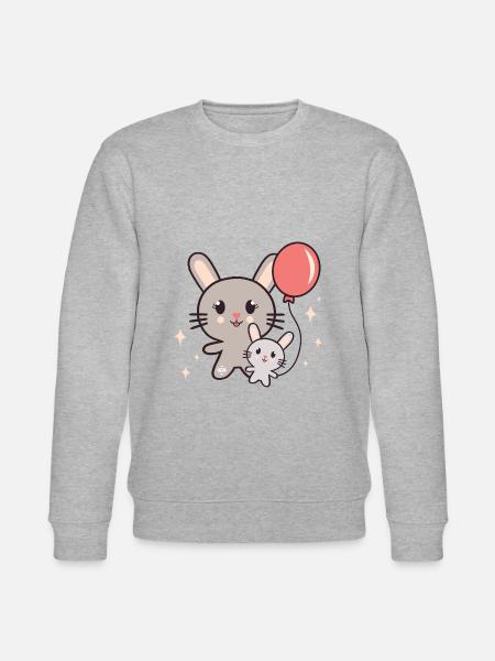 Cute Bunny Big Sister - Stanley/Stella CHANGER Unisex Organic Sweatshirt - heather grey
