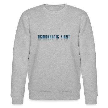 Demokratie - Stanley/Stella Unisex Bio-Sweatshirt CHANGER  - Grau meliert - Vorne - Nik (191cm) & Marisol (170cm)