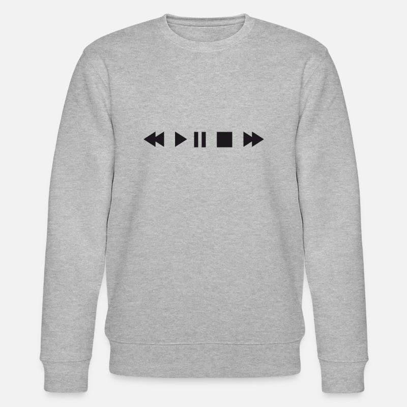 Play Button DJ AC - Stanley/Stella Unisex Bio-Sweatshirt CHANGER  - Grau meliert