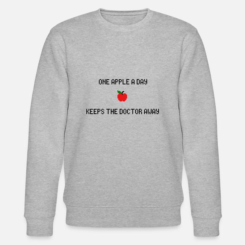 One Apple A Day 8-Bit - Stanley/Stella Unisex Bio-Sweatshirt CHANGER  - Grau meliert