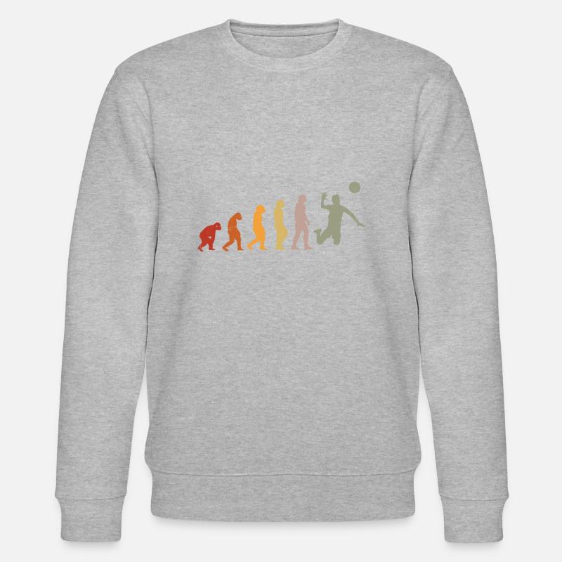 Human Evolution Volleyball Player - Stanley/Stella Unisex Bio-Sweatshirt CHANGER  - Grau meliert