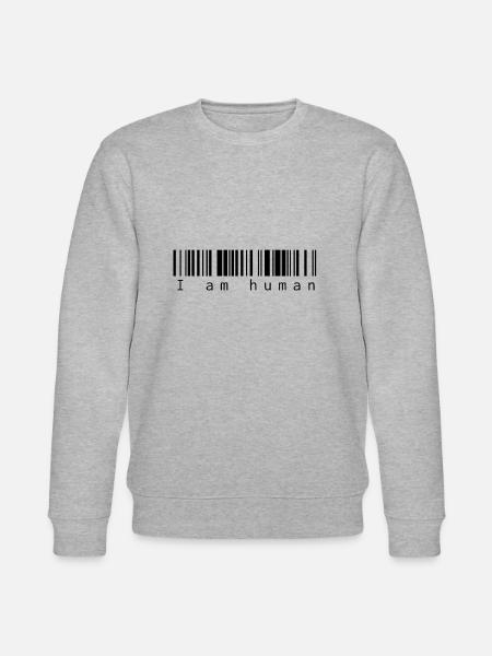 I am human - Stanley/Stella Unisex Bio-Sweatshirt CHANGER  - Grau meliert