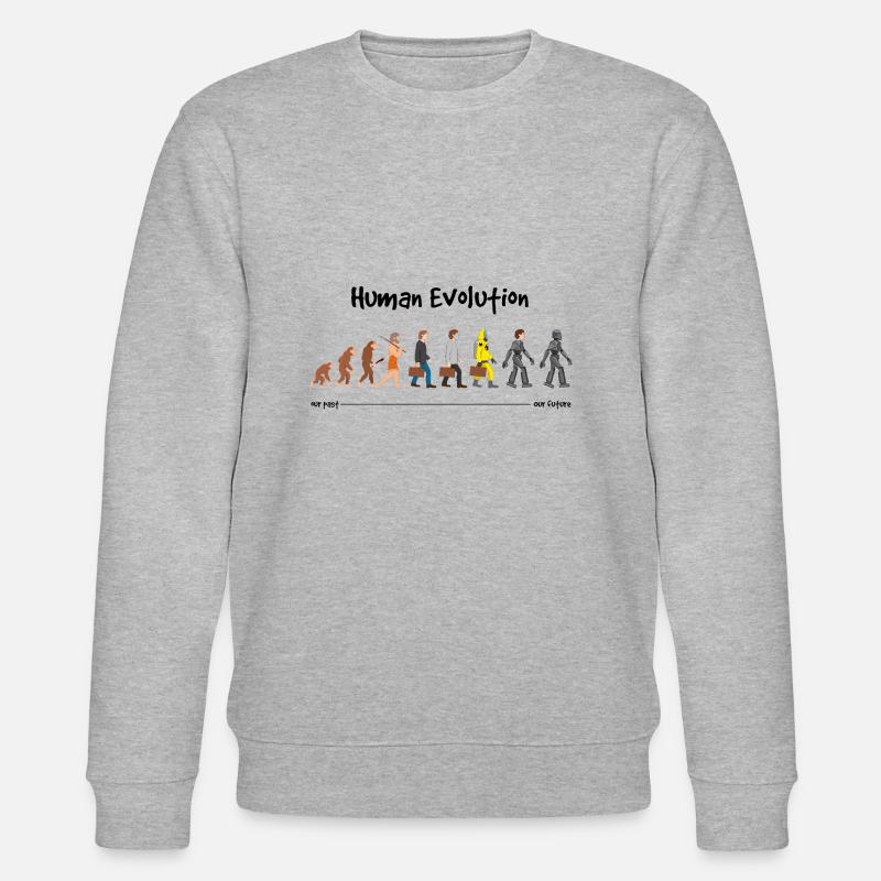 Evolution a robotic future - Stanley/Stella CHANGER Unisex Organic Sweatshirt - heather grey