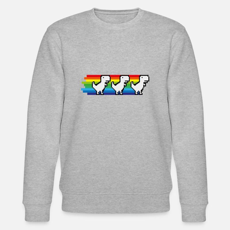 Chrome Dino Dance - Stanley/Stella Unisex Bio-Sweatshirt CHANGER  - Grau meliert