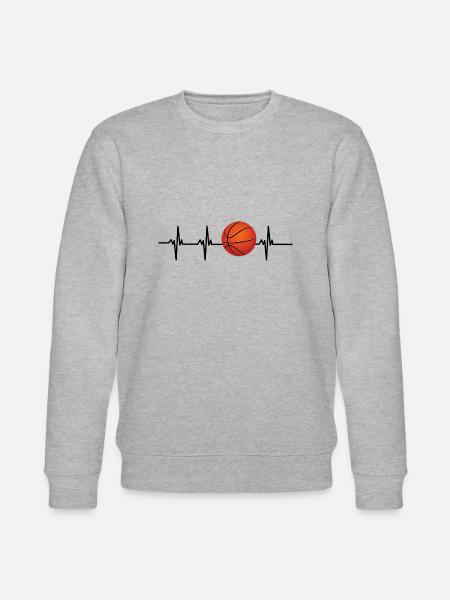 basketball heartbeat - Stanley/Stella CHANGER Unisex Organic Sweatshirt - heather grey