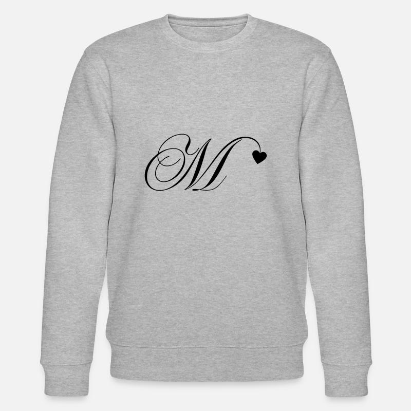 Buchstabe m Kalligraphie Herz - Stanley/Stella Unisex Bio-Sweatshirt CHANGER - Grau meliert