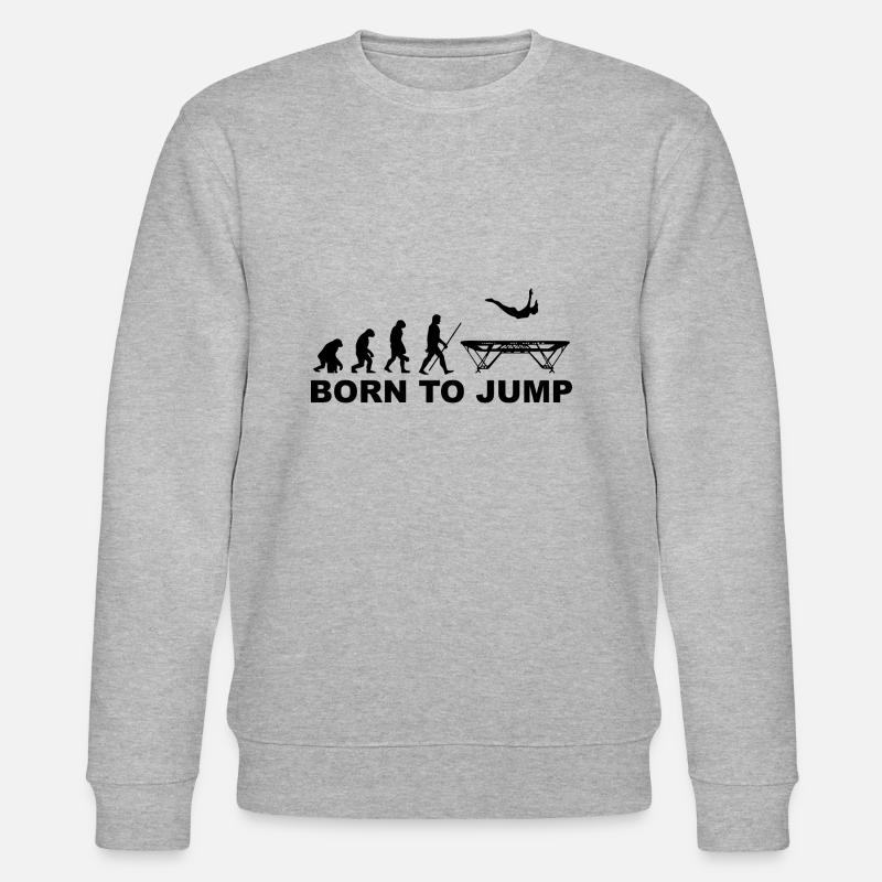 Trampolin Geschenkidee lustiger Spruch Turnen - Stanley/Stella Unisex Bio-Sweatshirt CHANGER  - Grau meliert
