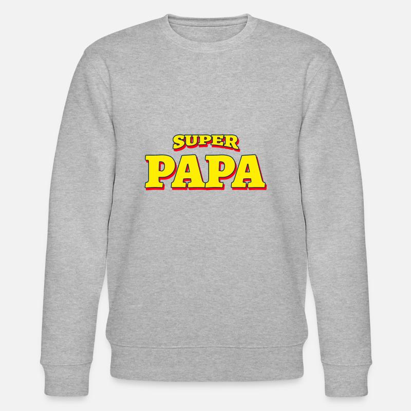 SUPER DADA (COMICS) - SUPERDAD SUPERHELD - Stanley/Stella Unisex Bio-Sweatshirt CHANGER  - Grau meliert