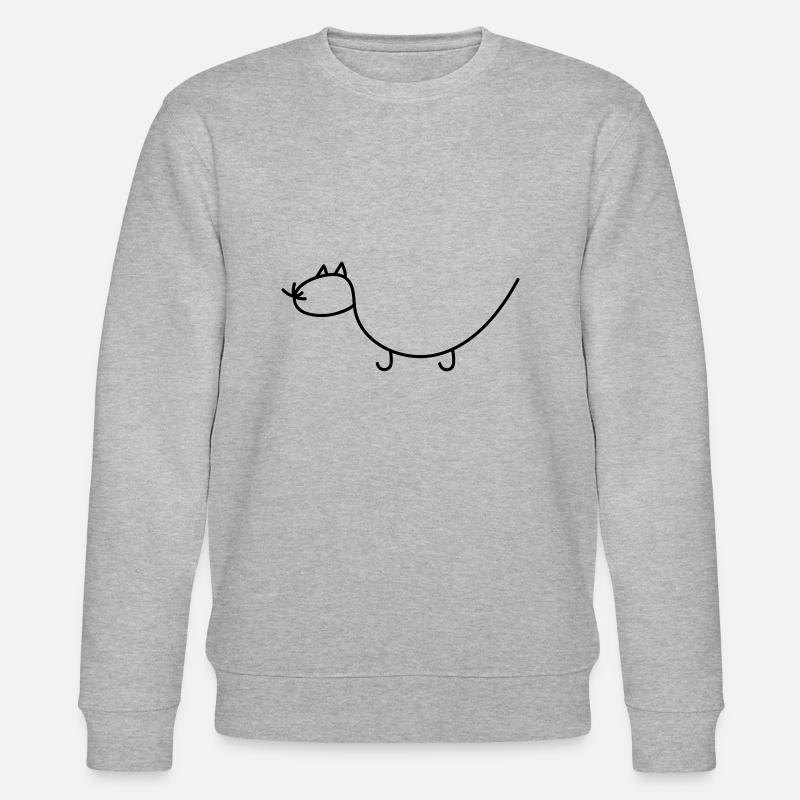 Katze linie - Stanley/Stella Unisex Bio-Sweatshirt CHANGER  - Grau meliert