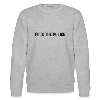 fuck the police Polizei Staat Cops Bullen Polizist - Stanley/Stella Unisex Bio-Sweatshirt CHANGER  - Grau meliert - Vorne - Nik (191cm) & Marisol (170cm)
