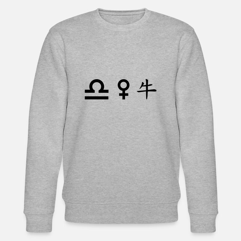 waage venus ochse - Stanley/Stella Unisex Bio-Sweatshirt CHANGER  - Grau meliert